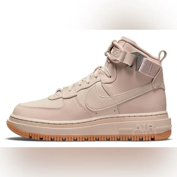 Nike Air Force 1 High Utility 2.0 Fossil Stone-Pearl Platform Sneakers W7 - Picture 2 of 3